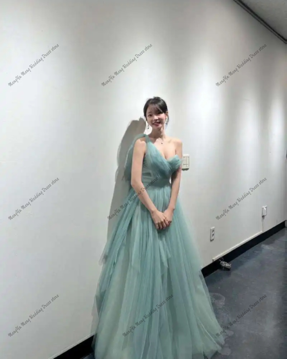 Photography Basic - Fairy Tulle Dusty Green Evening Dresses