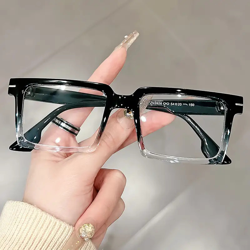 Photography Fashion - Neutral simple rectangular anti-blue glasses -