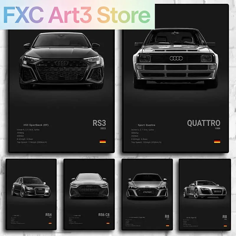 Photography Poster - Frameless,1pc canvas painting Pop German Cars
