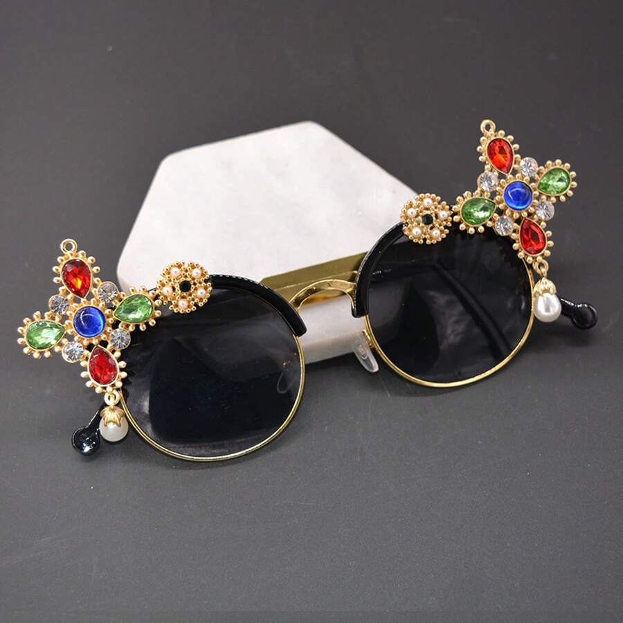 Photography Fashion - Rhinestone Embellished For Women With Round