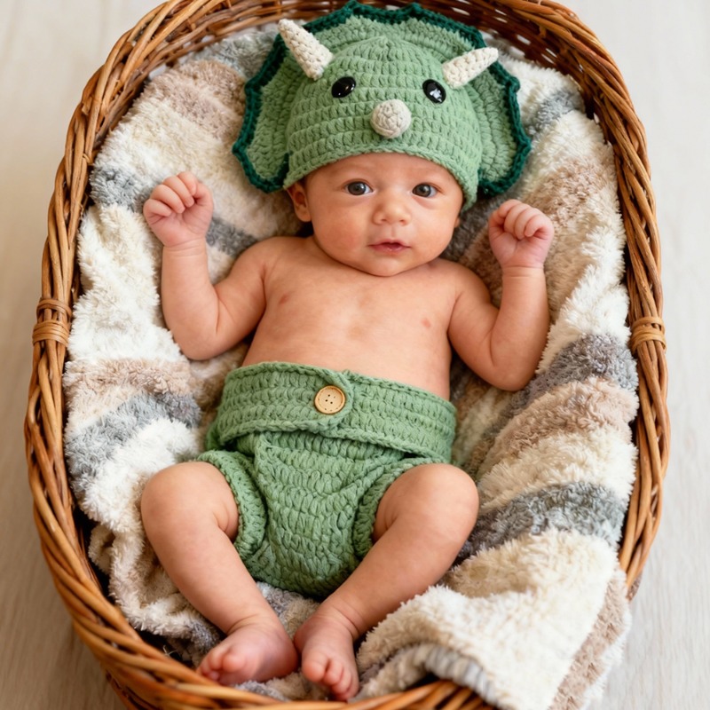 2pcs Crochet Dinosaur Newborn  - Photography Outfit review and price