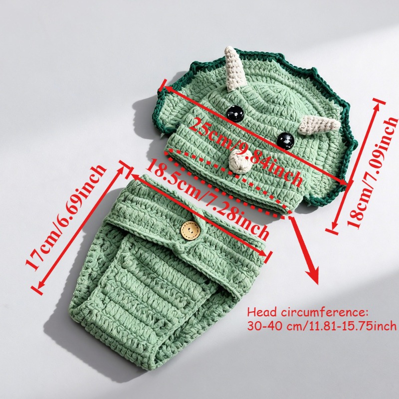 2pcs Crochet Dinosaur Newborn  - Photography Outfit review and price
