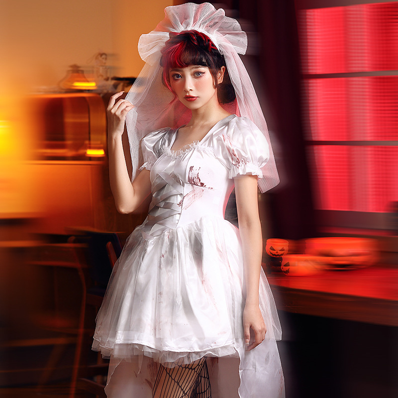 White Wedding Dress Costume Wo - Photography Outfit review and price