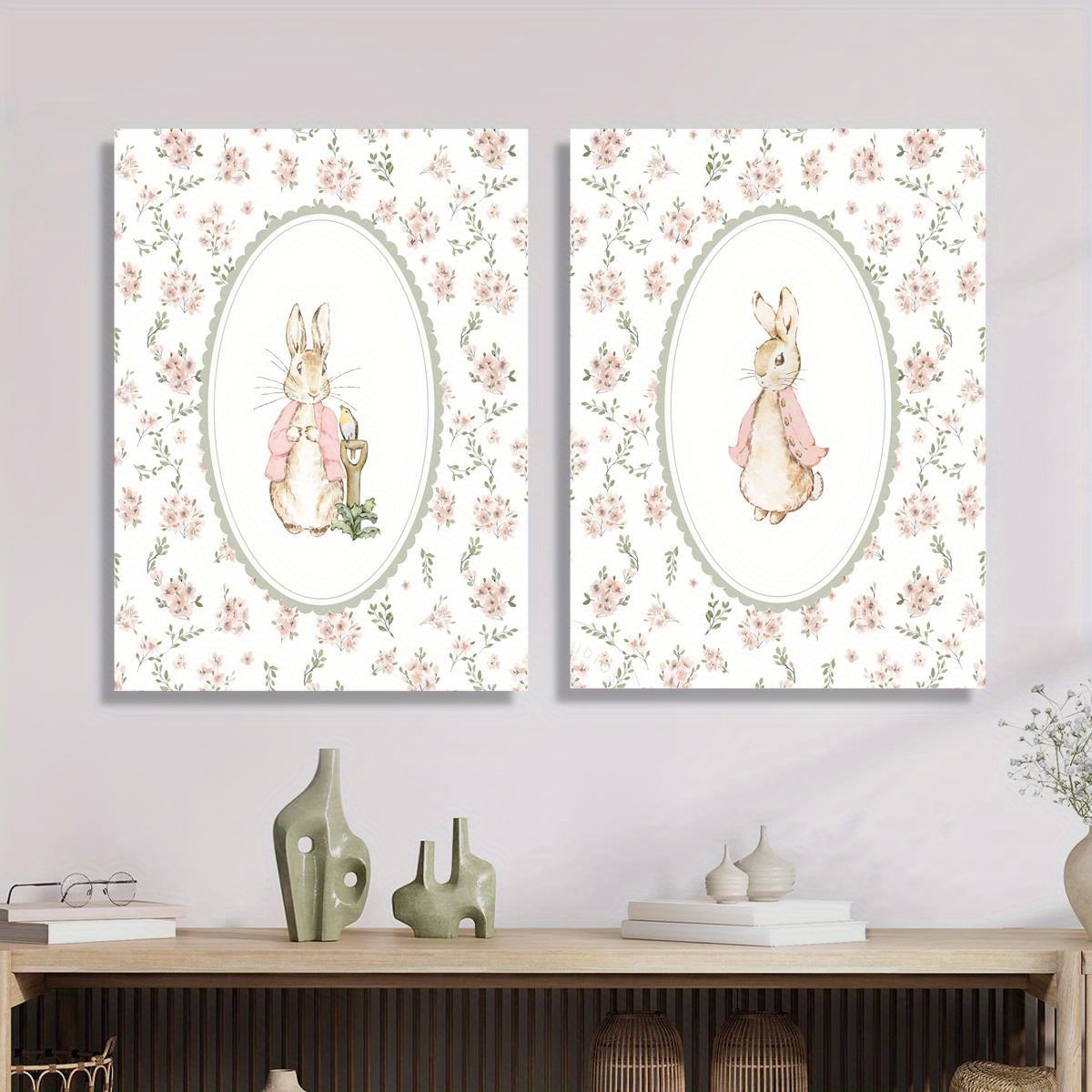 2pcs Retro Easter Rabbit Canva - Photography Types review and price