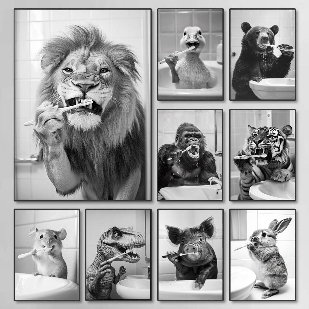 Black White Funny Bathroom Bru - Photography Types review and price