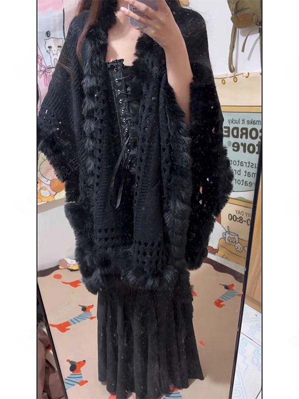 Warm Knitted Shawl Fashionable - Photography Young review and price